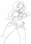  2015 anthro areola big_breasts breasts canine clothed clothing debbie_(goof_troop) disney erect_nipples female goof_troop hi_res mammal mardi_gras monochrome nipples scificat simple_background solo topless white_background 