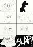  2017 angry anthro blush chest_tuft clothed clothing comic disney english_text eyewear fan_character female glasses hugh_muskroura jonsthaman lagomorph male mammal maxine_d&#039;lapin rabbit simple_background skunk surprise text tuft white_background zootopia 