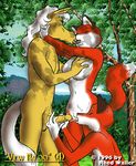  1996 anthro balls breast_grab breasts canine equine female fox group hand_on_breast horse kissing licking male male/female mammal nipples nude oral penis penis_lick reed_waller sex tongue tongue_out 