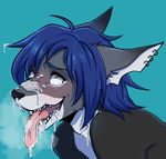  after_sex anthro blush canine clothed clothing cum cum_in_gills cum_on_face cum_on_tongue ehbear eyewear fish glasses hybrid male mammal marine shark smile solo tongue tongue_out 