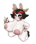 a_sparrow absurd_res anthro areola armband big_areola big_breasts big_butt blush bodily_fluids breasts butt butt_grab carrot clothing eyebrows female food footwear hand_on_butt hi_res huge_breasts inverted_nipples kanya_(mario_plus_rabbids) lagomorph mammal mario_plus_rabbids_sparks_of_hope markings mole_(marking) nipples nude plant rabbid raving_rabbids rayman_(series) ribbons sajji sharp_teeth shoes simple_background solo sweat teeth thick_eyebrows thick_thighs ubisoft vegetable white_background