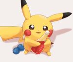  animal_focus berry_(pokemon) brown_eyes colored_skin commentary_request highres ketchup ketchup_bottle looking_at_viewer no_humans open_mouth oran_berry pikachu pokemon pokemon_(creature) smile suimin_ap_(aroniumu) tail yellow_skin 