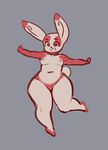  anthro areola breasts female grey_background liveforthefunk navel nintendo nude open_mouth pok&eacute;mon simple_background solo spinda thick_thighs video_games 