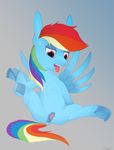  equine female friendship_is_magic horse mammal my_little_pony pony pussy rainbow_dash_(mlp) simple_background solo stalafarnahe wings 