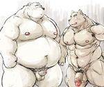  bear blush canine duo foreskin hand_holding kotobuki male mammal muscular nipples obese overweight overweight_male size_difference 