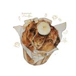  banana banana_slice bread food food_focus fruit highres kohaku392 muffin no_humans original pastry still_life white_background 