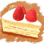  absurdres cake cake_slice food food_focus fruit highres no_humans original still_life strawberry strawberry_shortcake takisou_sou 