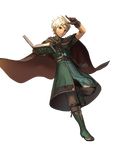  aoji_(aoji-web) boey_(fire_emblem) book boots brown_eyes cape circlet dark_skin dark_skinned_male fire_emblem fire_emblem_echoes:_mou_hitori_no_eiyuuou fire_emblem_heroes full_body gloves highres holding knee_boots male_focus official_art pants short_sleeves solo transparent_background white_hair 