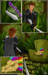 2024 armor blue_eyes bone cape chair clothed clothing comic detailed_background digital_media_(artwork) feathers forest furniture grass hair hi_res holding_object holding_weapon human jungle knight linear_sequence male mammal mask melee_weapon multicolored_body multicolored_feathers onomatopoeia outside plant rainbow_body rainbow_feathers rock sequence shoulder_guards skull skull_head skull_mask solo sound_effects species_transformation spirit_dancer standing stone_throne sword tall_grass text throne topwear transformation transformation_sequence tree warrior weapon