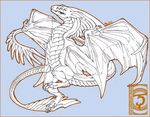  2012 claws dragon feral membranous_wings shinerai simple_background solo traditional_media_(artwork) wings wyvern 