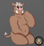  2d blush boar grey_background hand_between_legs invalid_tag looking_up male male/male mammal nipples porcine simple_background sitting slightly_chubby solo thick_thighs tusks v--r vii_rii 