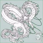  2012 claws dragon eastern_dragon feral hair shinerai solo traditional_media_(artwork) white_hair 