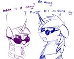 duo english_text equine eyewear female feral friendship_is_magic horn male mammal my_little_pony shining_armor_(mlp) sunglasses text twilight_sparkle_(mlp) underpable unicorn 