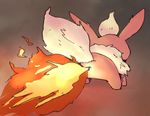  back fart fire flamethrower flareon nintendo no_humans pokemon solo tail 