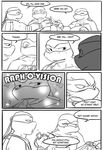  &lt;3 banana blush comic food fruit leonardo_(tmnt) male michelangelo_(tmnt) ninja raphael_(tmnt) reptile scalie sneefee teenage_mutant_ninja_turtles text turtle 