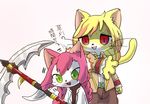  artist_request blonde_hair cat cat_busters furry green_eyes long_hair pink_eyes short_hair 