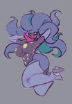  anthro big_breasts black_sclera breasts clothed clothing female grey_background liveforthefunk malamar nintendo nipple_bulge pok&eacute;mon simple_background solo tentacle_hair tentacles video_games yellow_eyes 