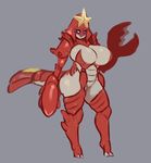  anthro big_breasts breasts clothed clothing crawdaunt female grey_background liveforthefunk nintendo pok&eacute;mon simple_background solo standing video_games 