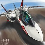  2017 aircraft airplane canards dated fighter_jet helmet highres isamu_dyson jet kaze_(crossing_point) macross macross_plus mecha military military_vehicle pilot_suit science_fiction sketch spacesuit u.n._spacy variable_fighter yf-19 