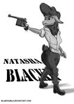  2017 anthro bluedouble boots caprine clothed clothing english_text female footwear greyscale gun handgun holding_object holding_weapon mammal monochrome pistol ranged_weapon sheep simple_background solo standing text weapon white_background wool 