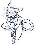  anthro blue_theme clothed clothing collar feline fur looking_at_viewer male mammal maplecookies scar sitting solo 