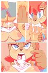  2017 anthro areola balls big_breasts blush breasts butt chipmunk clothed clothing cloudz comic crossdressing cum domination duo erection female female_domination fur hair male male/female mammal miles_prower nipples nude open_mouth oral penis rodent sally_acorn sex simple_background sonic_(series) sonic_the_hedgehog tongue 