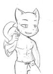  anthro bittersweet_candy_bowl cat clothed clothing epilepticgerbil feline fur jeans male mammal mike_(bcb) muscular muscular_male pants pecs sketch solo teenager topless towel webcomic young 