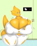  ... alphys anthro areola big_breasts breast_expansion breasts butt_expansion cleavage clothed clothing code541 erect_nipples expansion female growth huge_breasts hyper hyper_breasts lizard nipple_bulge nipples reptile scalie skullman777 solo torn_clothing undertale video_games wide_hips 