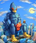  avian bird bulge canine car city clothing destruction falco_lombardi feet fox fox_mccloud macro male mammal nintendo soina speedo star_fox stomping swimsuit vehicle video_games wolf wolf_o&#039;donnell 