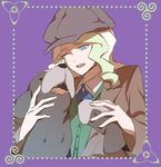  animal blonde_hair blue_eyes blush diana_cavendish dog formal hat little_witch_academia long_hair mw_p one_eye_closed open_mouth revealing_clothes suit 