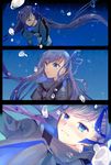  air_bubble blue_eyes blush bubble fate/extra fate/extra_ccc fate/grand_order fate_(series) hair_ribbon highres jpeg_artifacts meltlilith purple_hair ribbon smile submerged tears tomozero underwater 