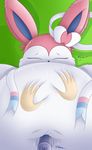  anthro anthrofied belly belly_rub big_belly deep_navel dildo dullpoint eeveelution female fur hi_res humanoid_hands navel navel_fetish navel_penetration navel_poke nintendo overweight penetration pink_fur pok&eacute;mon sex_toy slightly_chubby sylveon text vibrating video_games white_fur 