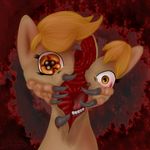  2017 bigbidoof blood digital_media_(artwork) equine fan_character female feral gore hair hooves horse looking_at_viewer mammal my_little_pony nightmare_fuel open_mouth pony simple_background solo teeth the_thing tongue 