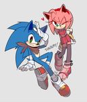 amy_rose black_nose clothed clothing dress female footwear fur gloves green_eyes hanybe hedgehog male mammal one_eye_closed scarf shoes sonic_(series) sonic_boom sonic_the_hedgehog video_games wink 
