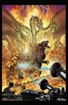  alien battle cloud dinosaur dragon electricity energy fight giant_monster glowing godzilla godzilla_(series) hydra kaijuu maser military monster tank toho_(film_company) truck type_66_maser_cannon 