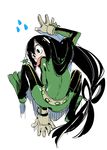  asui_tsuyu black_eyes black_hair bodysuit boku_no_hero_academia bow_by_hair frog frog_girl gloves hair_rings long_hair long_tongue low-tied_long_hair tongue tongue_out yutaka7 