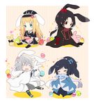  :3 ^_^ animal_ears black_hair blonde_hair blue_eyes blush_stickers bow brown_hair bunny bunny_ears chibi closed_eyes dress easter easter_egg egg hair_bow haori hat hood japanese_clothes kashuu_kiyomitsu kemonomimi_mode long_hair male_focus midare_toushirou mole mole_under_eye mole_under_mouth multiple_boys necktie open_mouth otoko_no_ko ponytail red_eyes scarf shinsengumi sitting smile touken_ranbu tsurumaru_kuninaga uguisu_mochi_(ykss35) white_hair yamato-no-kami_yasusada 