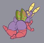  all_fours anthro anus big_butt butt dustox female grey_background liveforthefunk looking_back nintendo open_mouth pok&eacute;mon pussy simple_background solo video_games wings 