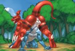  anthro anus balls digimon duo fellatio flamedramon guilmon klent male male/male oral outside penis scalie sex 