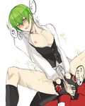  anal arc_system_works aya_(min412) blazblue blush bulge cum green_hair hazama male male_focus male_only nipples penis ragna_the_bloodedge tears yaoi yellow_eyes 