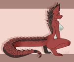  anthro breasts crouching featureless_breasts female hair hiddenwolf nude scalie simple_background solo 