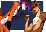  anthro blush canine duo fur hair male mammal naomy nude simple_background sketch smile 