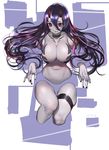  bare_shoulders battleship_hime black_hair breasts cleavage dated highres horns kantai_collection large_breasts long_hair nail_polish red_eyes shinkaisei-kan sketch skindentation solo thigh_strap xiaoshou_xiansheng 