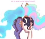  2017 anatomically_correct anatomically_correct_pussy animal_genitalia animal_pussy anus butt cutie_mark dialogue dragk duo english_text equine equine_pussy female feral friendship_is_magic hi_res horn mammal my_little_pony princess_celestia_(mlp) princess_luna_(mlp) pussy sibling simple_background sisters text unicorn white_background 