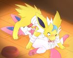  69_position all_fours animal_genitalia animal_penis blush canine_penis cum cum_drip cum_in_mouth cum_inside dripping duo eeveelution erection feral feral_on_feral girly jolteon km-15 knot male male/male nintendo oral oral_penetration penetration penis pok&eacute;mon sex sylveon video_games 