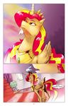  2017 comic crown dialogue english_text equestria_girls equine horn mammal my_little_pony saturdaymorningproj sunset_shimmer_(eg) text winged_unicorn wings 