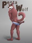  botty butt canine clothing katarhein male mammal solo underwear wolf 