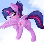  2017 anus butt cloud cutie_mark dock equine feathered_wings feathers female feral friendship_is_magic hair hi_res horn mammal my_little_pony outside purple_eyes pussy pussy_juice solo twilight_sparkle_(mlp) twiren winged_unicorn wings 