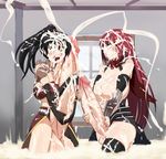  2girls abs ahegao armor assassin_cross autopaizuri belt black_gloves black_hair black_legwear blush breast_press breasts breasts_outside character_request cum cum_on_breasts cum_on_clothes cum_on_floor cum_on_hair cum_on_leg cum_pool ejaculation elbow_gloves embarrassed erection ereraero excessive_cum facial full-package_futanari futanari gigantic_penis gloves green_eyes hair_over_one_eye high_ponytail huge_breasts huge_penis huge_testicles indoors large_breasts long_hair magician masturbation multiple_girls no_bra no_panties paizuri penis ponytail ragnarok_online red_eyes red_hair scarf skindentation testicles thighhighs tied_hair torn_clothes two-handed_handjob uncensored underboob veiny_penis very_long_hair wading 