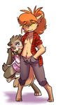  anthro breasts canine clothed clothing domovoi_lazaroth duo female ghoul_school hair looking_at_viewer mammal open_mouth orange_hair scooby-doo_(series) simple_background smile underwear were werewolf winnie_werewolf young 